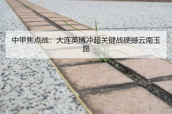 中甲焦点战：大连英博冲超关键战硬撼云南玉昆